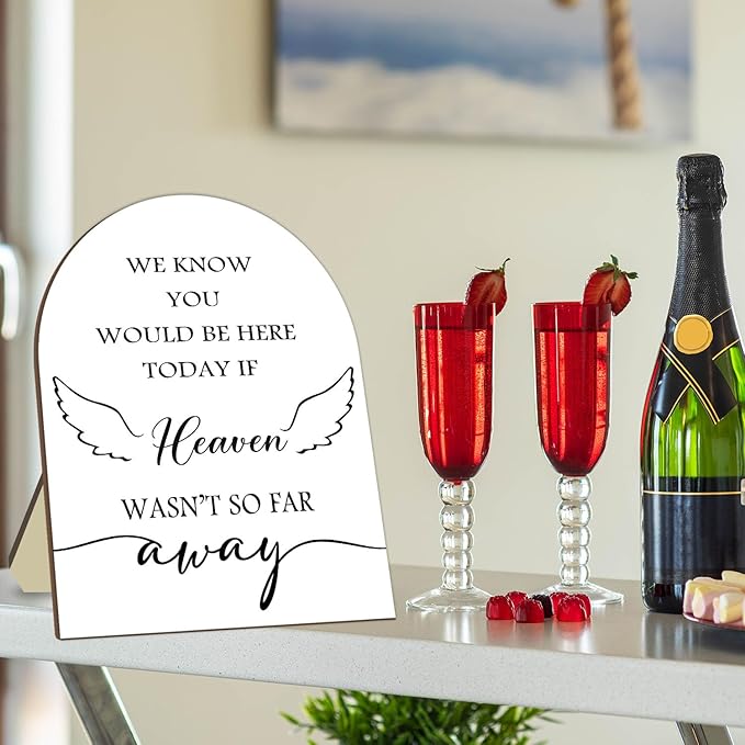 Memorial Gifts for Table Sign, We Know You Would Be Here Today Sign with Stand, Wooden Wedding Decor Sign, Loving Memory Sign for Ceremony and Reception 9 * 11IN