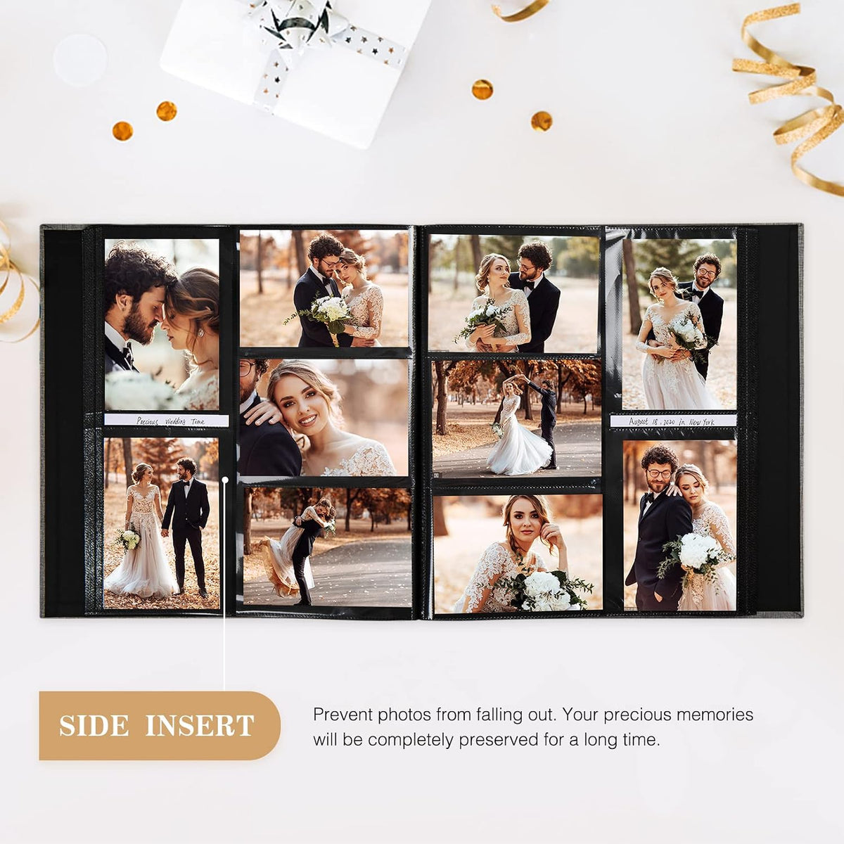 potricher Photo Album 4x6 Photos, 1000 Pockets, Linen Cover, Gray