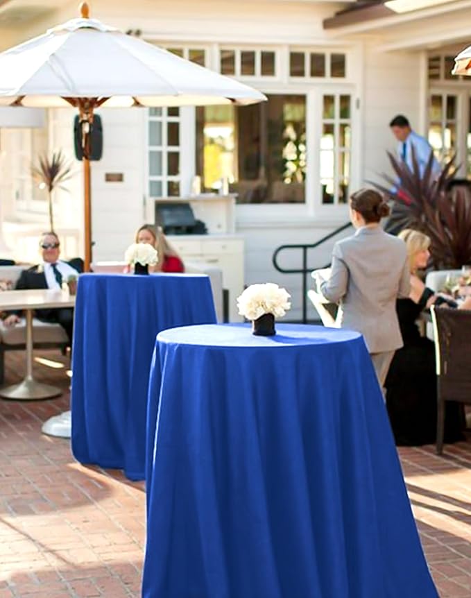 6 Pack Round Tablecloths - 90 Inch, Royal Blue Polyester Table Cover for Round Table, Stain and Wrinkle Resistant Washable Fabric Table Cloth, Polyester Tablecloth for Wedding Banquet Parties