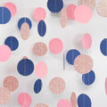Rose-Gold Navy-Blue Pink Party Decorations – 52ft Paper Garland Gender Reveal Bridal Baby Shower Decoration Birthday Engagement Bachelorette Wedding Hanging Decor HongTongTong
