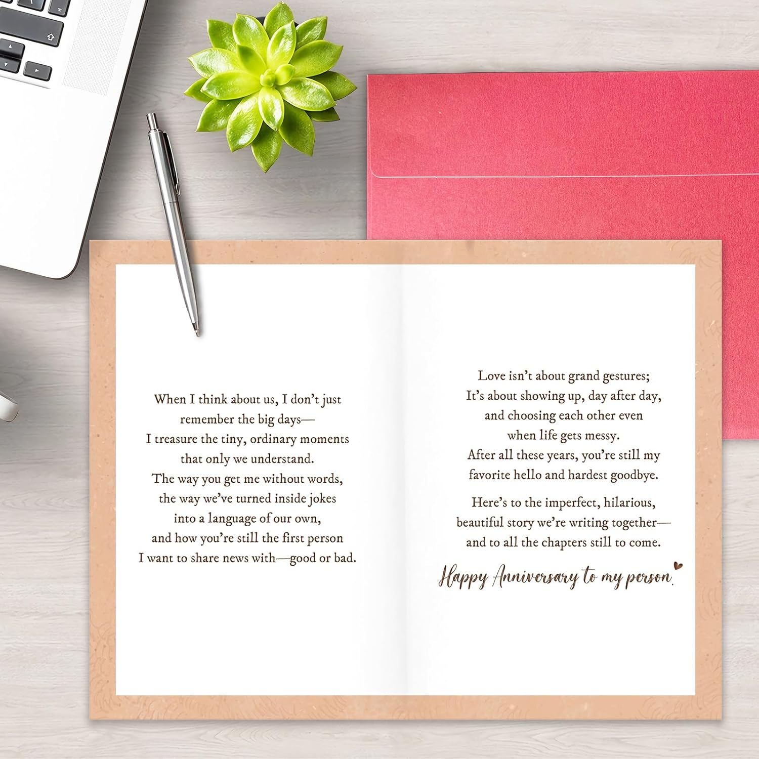 Sweet Anniversary Card for Him, Romantic Wife To Husband Greeting Card With Heartfelt Message, To My Husband With Love on Our Anniversary