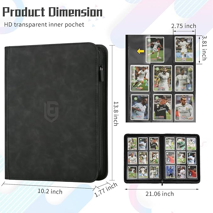 9 Pocket Card Binder,540 Pocket Trading Card Binders,Loading Pocket Collectible Card Album for MTG, TCG, Sport Card, Game Cards Black