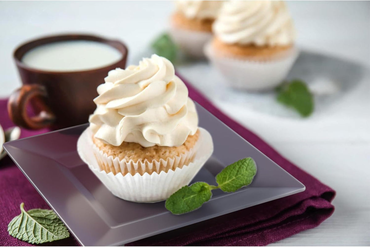 Exquisite Mini Disposable Appetizer Plates - 100 Pack 4.5" x 4.5" C...