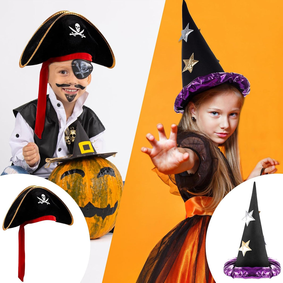 Hercicy 6 Pcs Dress Up Hats Set, Role Play Costume Caps for Party