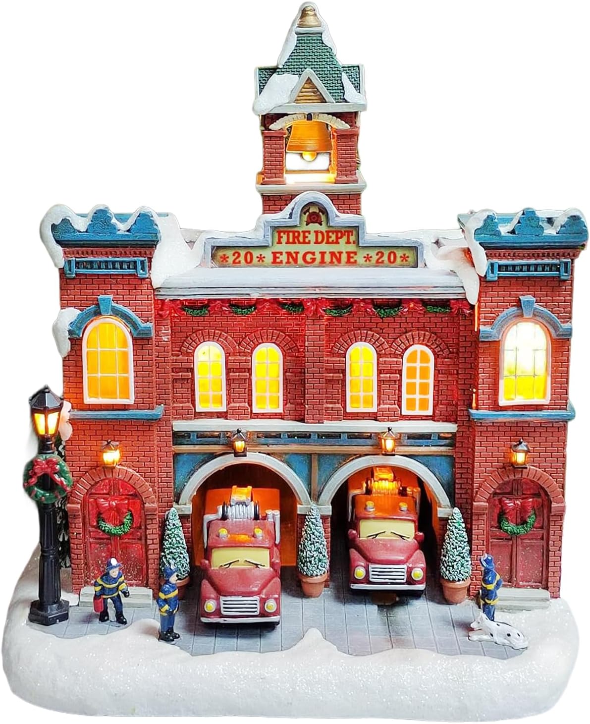 moments in time vintage fire department christmas village, main product view