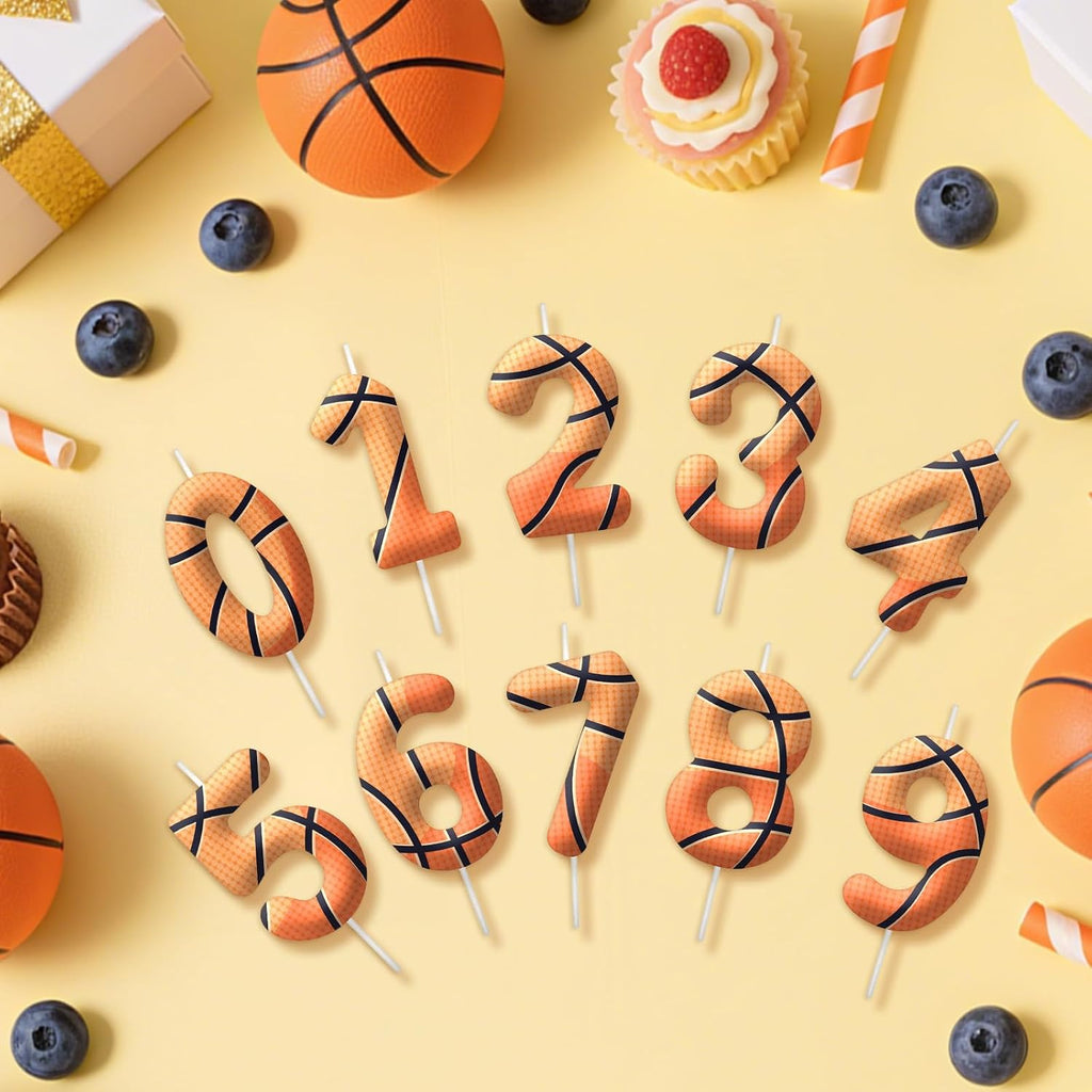 Basketball Number 1 Birthday Candles, Basketball Themed Cake Topper for Boys Girls, Cake Decorations for Birthdays, Sports Theme Party Supplies, Candles for Party Decorations