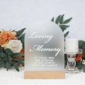 In Loving Memory Wedding Sign for Memory Table, Acrylic Wedding Signs with Wood Stand, 5x7" Frosted Arch Wedding Essentials Stuff, Perfect Memory Table Sign for Wedding, Party, Anniversary, Event