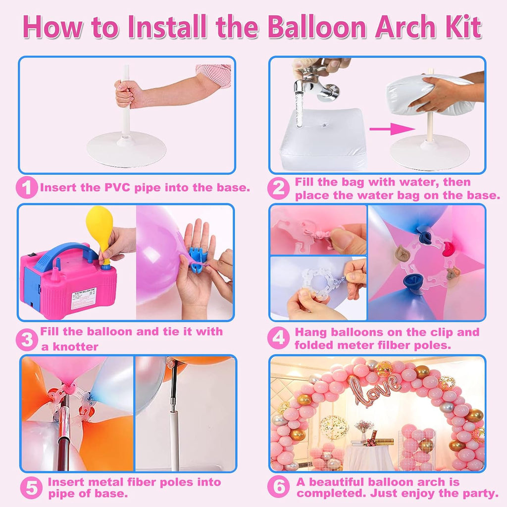 balloon arch kit and balloon pump electric, 10ft, side view