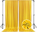 10 x 7 Feet Yellow Backdrop Curtain for Partie, Background Curtains for Photoshoot, Birthday, Wedding, Halloween, Thanksgiving, Christmas, New Year Party Decorations 5Ft x 7Ft, 2 Panels