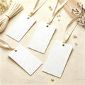 G2PLUS 50Pcs Name Place Cards - Wedding Place Cards with Ivory White Ribbon, Blank Paper Gift Tags 3.5x2 Inches for Wedding Favors, Bridal Shower & Party Table Setting