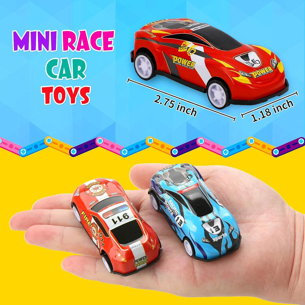 Siwarm 28 pcs Pull Back Cars Toys for Kids, Party Favors Treasure Box for Classroom Prizes Mini Vehicles Race Cars Toys Bulk Xmas Gifts Pinata Goodie Bag Stocking Stuffers for Boys Girls Toddlers