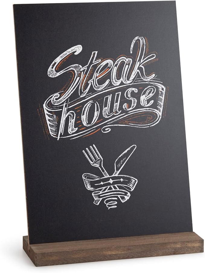 ONUPGO Mini Chalkboard Signs, 6 x 9 Inch Vintage Tabletop Chalk Board Sign with Base Stands - Double Side Mini Menu Boards Small Food Signs for Party Buffet Wedding Bar and Restaurant