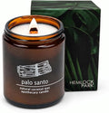 Hemlock Park Palo Santo Apothecary Scented Candle | Crackling Wood Wick, Botanical Fragrance & Coconut Apricot Wax | Up to 60 Hour Burn Time | 8 oz | Made in USA