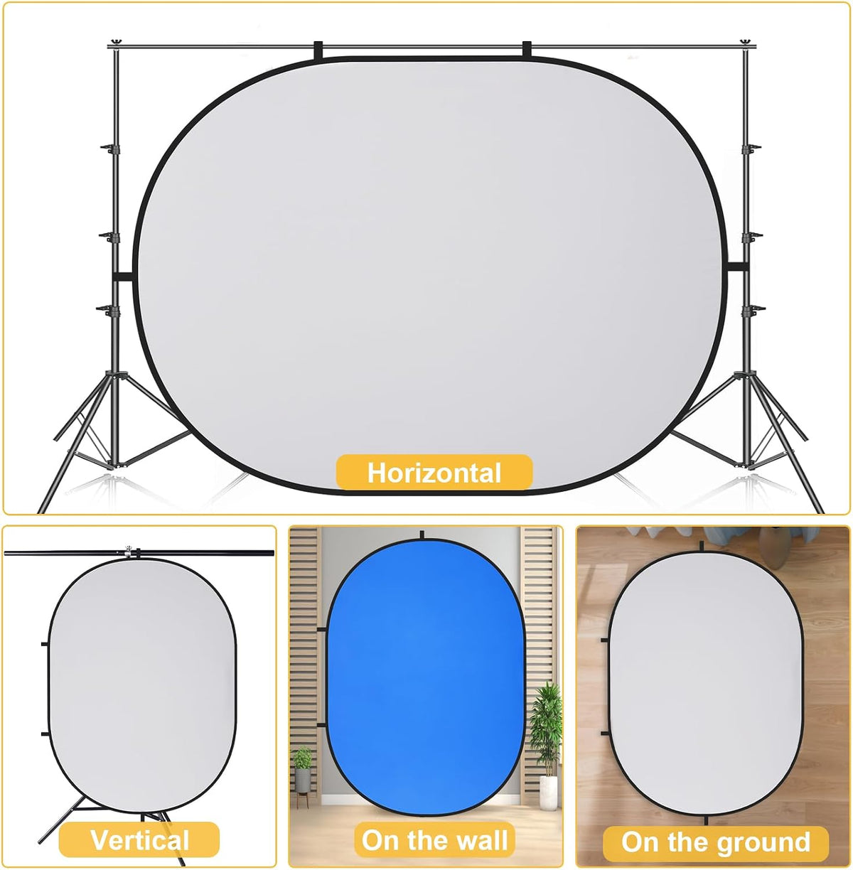 Kate Collapsible Pop-Up Blue Gray Backdrop for Self-Tape Auditions 581