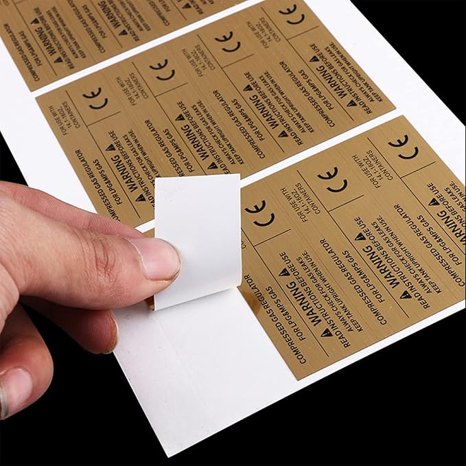 Custom Logo Stickers for Business, Personalised Logo Labels, Waterproof, Perfect for Branding & Packaging (Brushed Gold)
