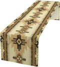 Aztec Table Runner Southwestern Ethnic Style Geometric Navajo Tribe Abstract Pattern Vintage Rustic Table Dinner Table Runner 13x70 Inch
