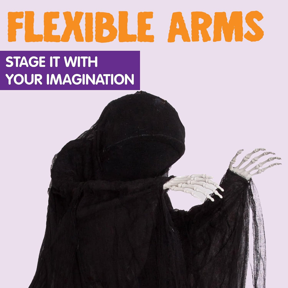 JOYIN 63” Halloween Decorations Outdoor Grim Reaper,Dark Faceless Hanging Gho...