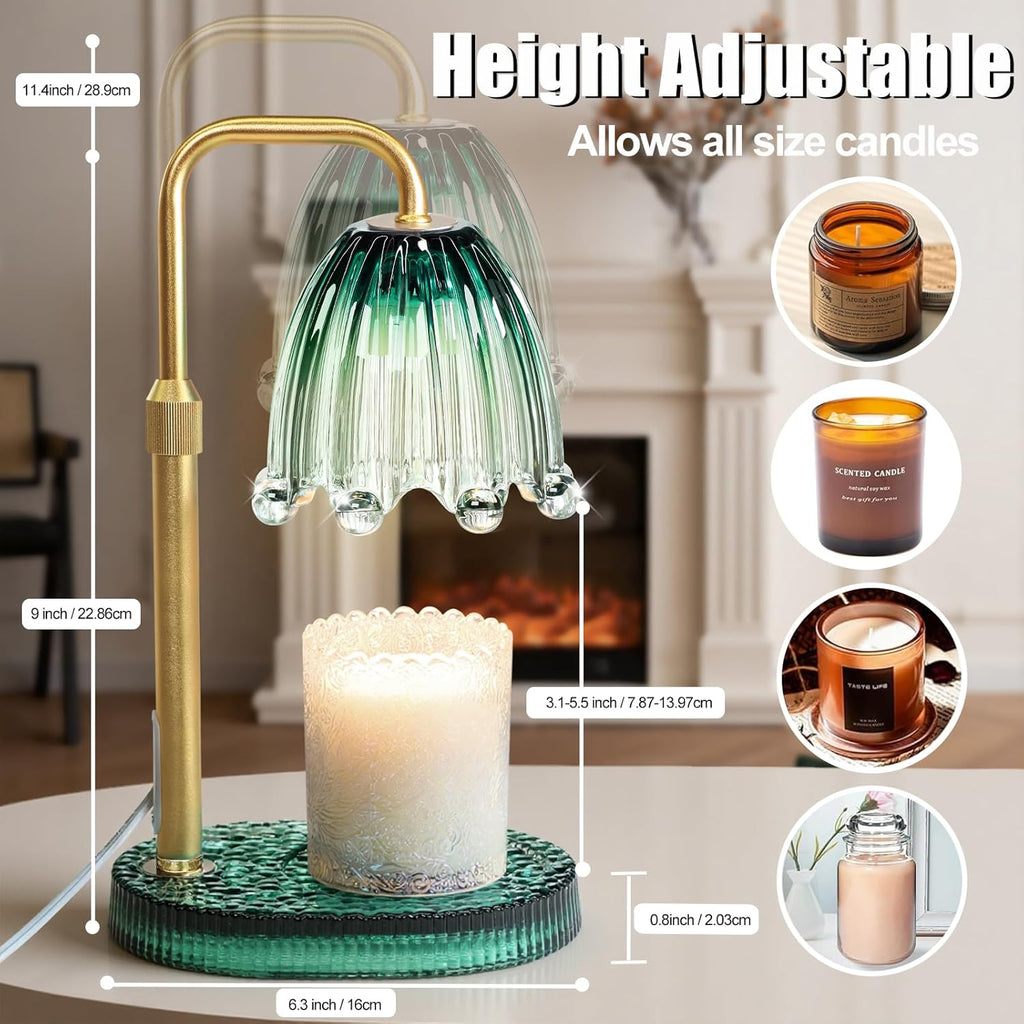 Candle Warmer Lamp with Timer - Electric Wax Melt Warmer with Adjustable Height and Dimmer for Scented Candle Wax, Home Fragrance Décor and House Warming Birthday Gifts for Women Mom