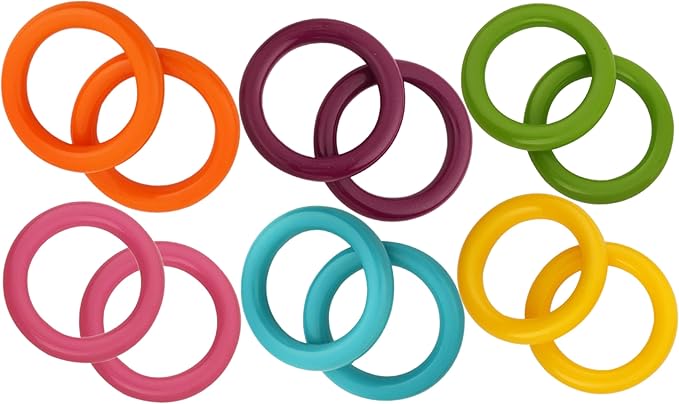 Napkin Rings Set of 12 - Epoxy Resin Napkin Holder Cuffs for Dinner Table Décor - Farmhouse Modern Serviette Rings for Weddings, Parties, Receptions, Banquets, Daily Use (Pastel) - CLEENTABLE