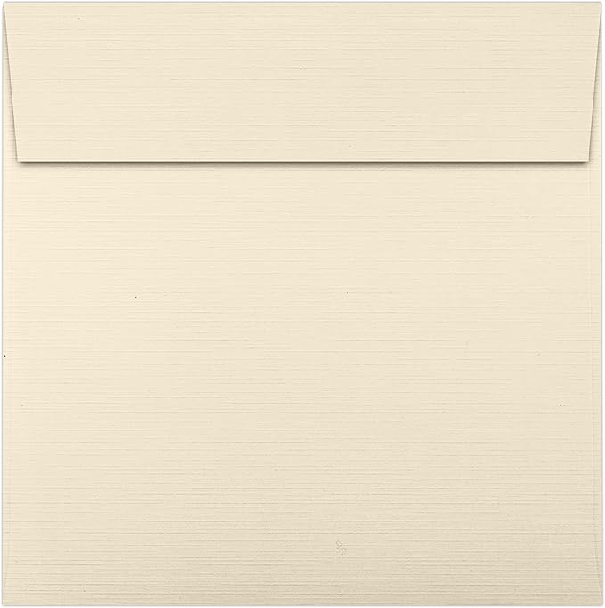 LUXPaper Square Invitation Envelopes | Peel & Press | 6 1/2" x 6 1/2" | Natural Linen | 80lb. Text | 50 Qty