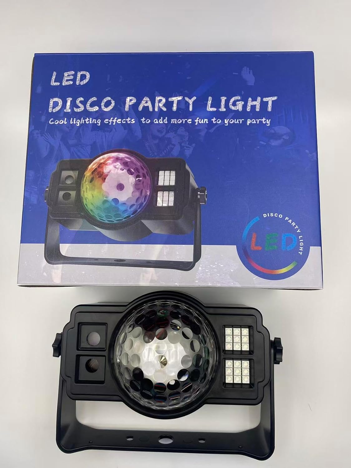 3-in-1 Disco Ball Party Lights, Sound Activated DJ Strobe Light with 60 Patte...