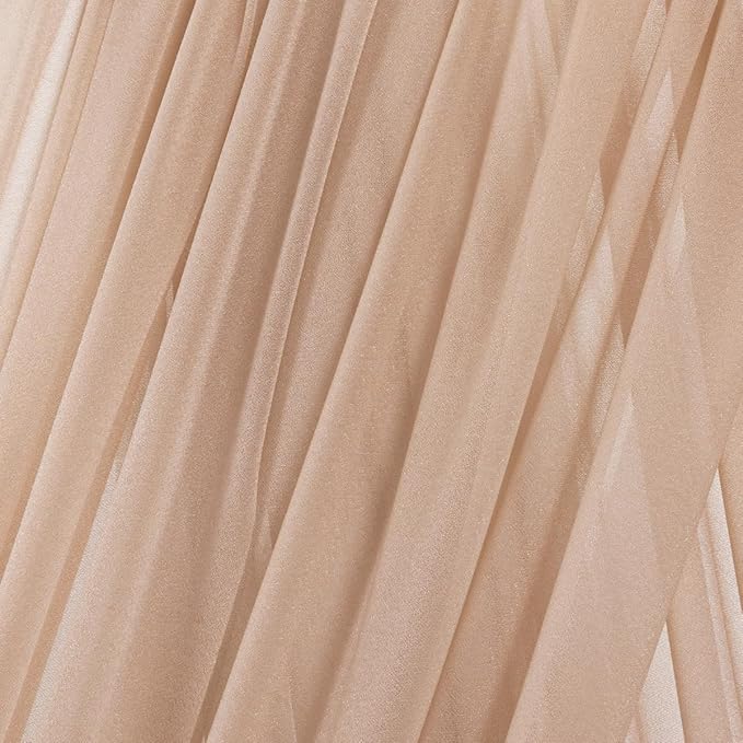 MLMC Nude Wedding Arch Draping Fabric 1 Panel 29" x 20 FT Extra Long Gauze Drapes Sheer Backdrop Curtains 6.6 Yards Outdoor Drapery Panels for Wedding Anniversary Ceiling Decoration