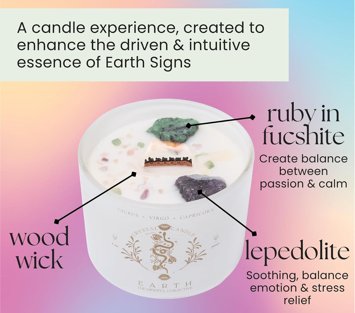 taurus, virgo, capricorn gifts for women, wood wick shown in use