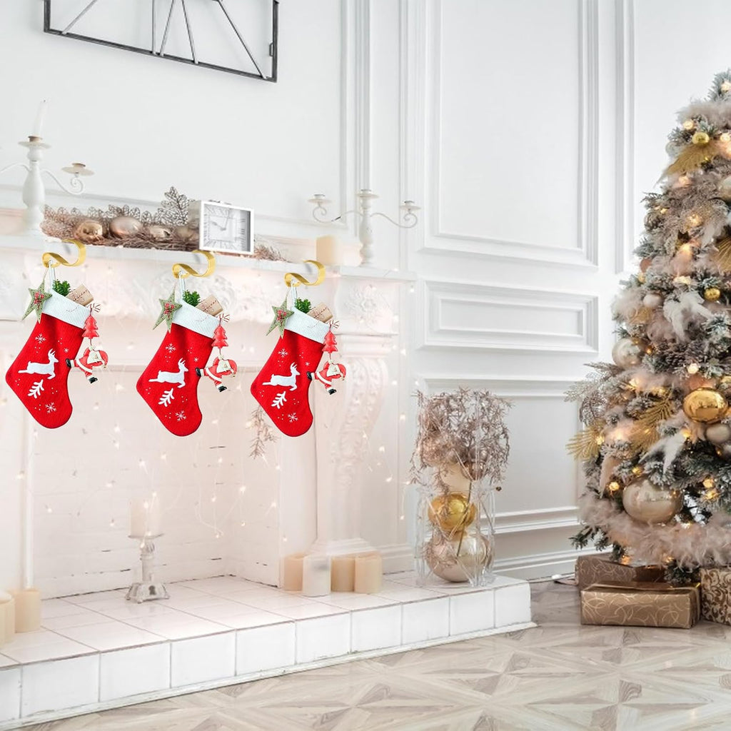 6 Pack Christmas Stocking Holders Mantel Stocking Hanger Christmas Decoration Supplies