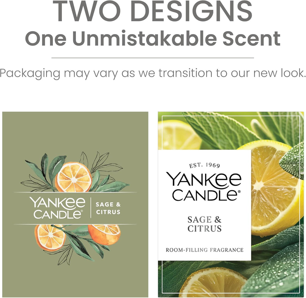 Yankee Candle Large Tumbler Scented Candle with up to 80 Hour Burn Time, Premium Plant Wax Blend for Consistent Burn, 20 oz Tumbler Candle with Room Filling Fragrance, Sage & Citrus
