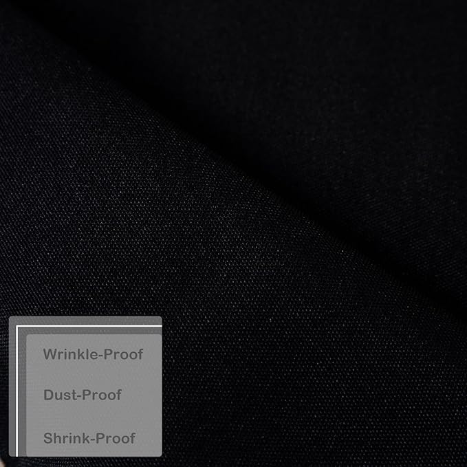 Small Round Black Tablecloth 36 Inch Polyester Fabric Washable Table Cover Decorative Wrinkle Resistant Solid Color Table Cloth for Kitchen Dinning Party Wedding Camping