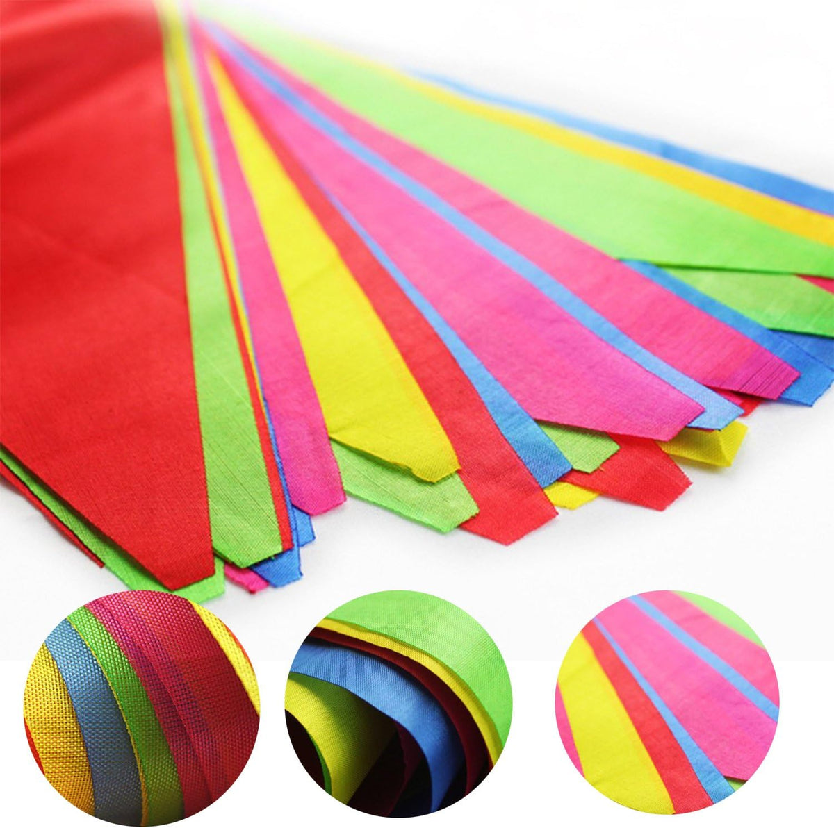 1000ft Multicolor Pennant Banners String Bunting Flag Banner,Nylon Fabric Dec...