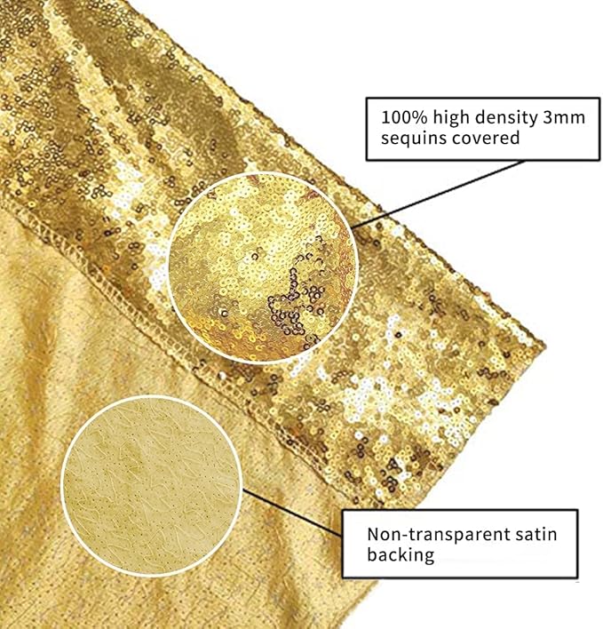 Poise3EHome 8Ft x 10Ft Gold Sequin Backdrop, Glitter Thick Satin Sequin Background Drapes,Sequence Xmas Thanksgiving Backdrop for Wedding Party Holiday Festival Decor