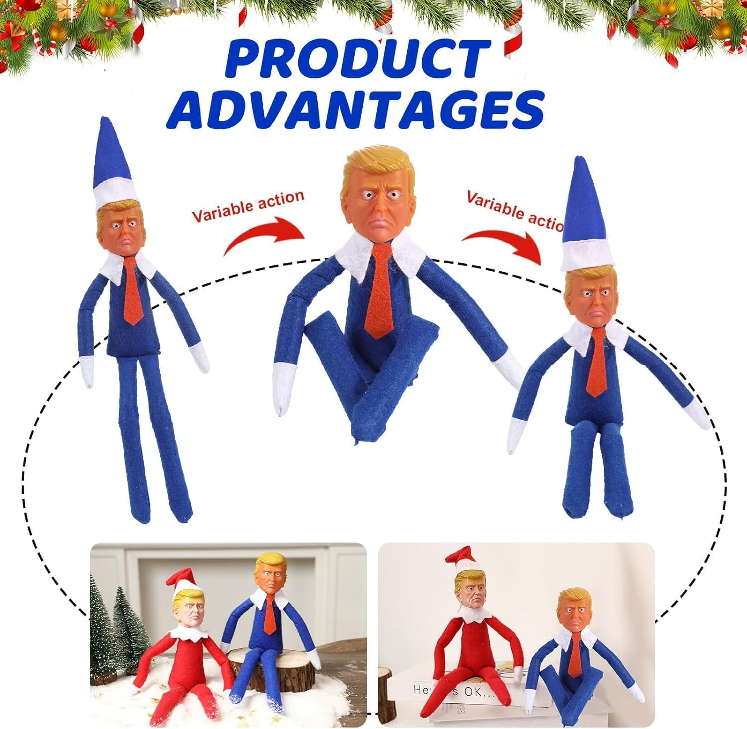About Stump Elf Decorations,Christmas Tree Ornaments,Make The Holidays Great Again,Funny Gag Gifts for Christmas Tree,Holiday Decoration