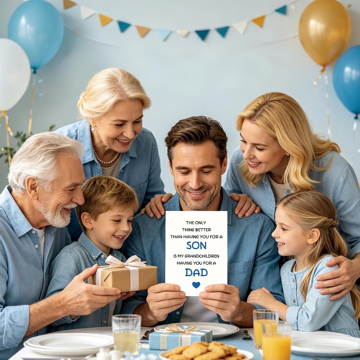 Fathers Day Card for Son,Son Father's Day Card from Mom Dad,Father Gift for Men