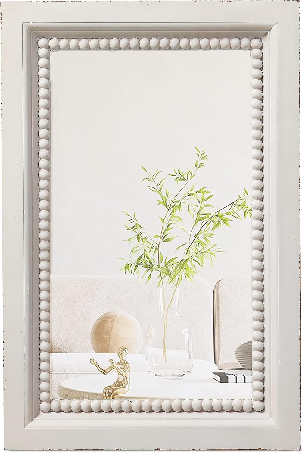 boho white mirrors for wall decor 24 x on a desk or shelf