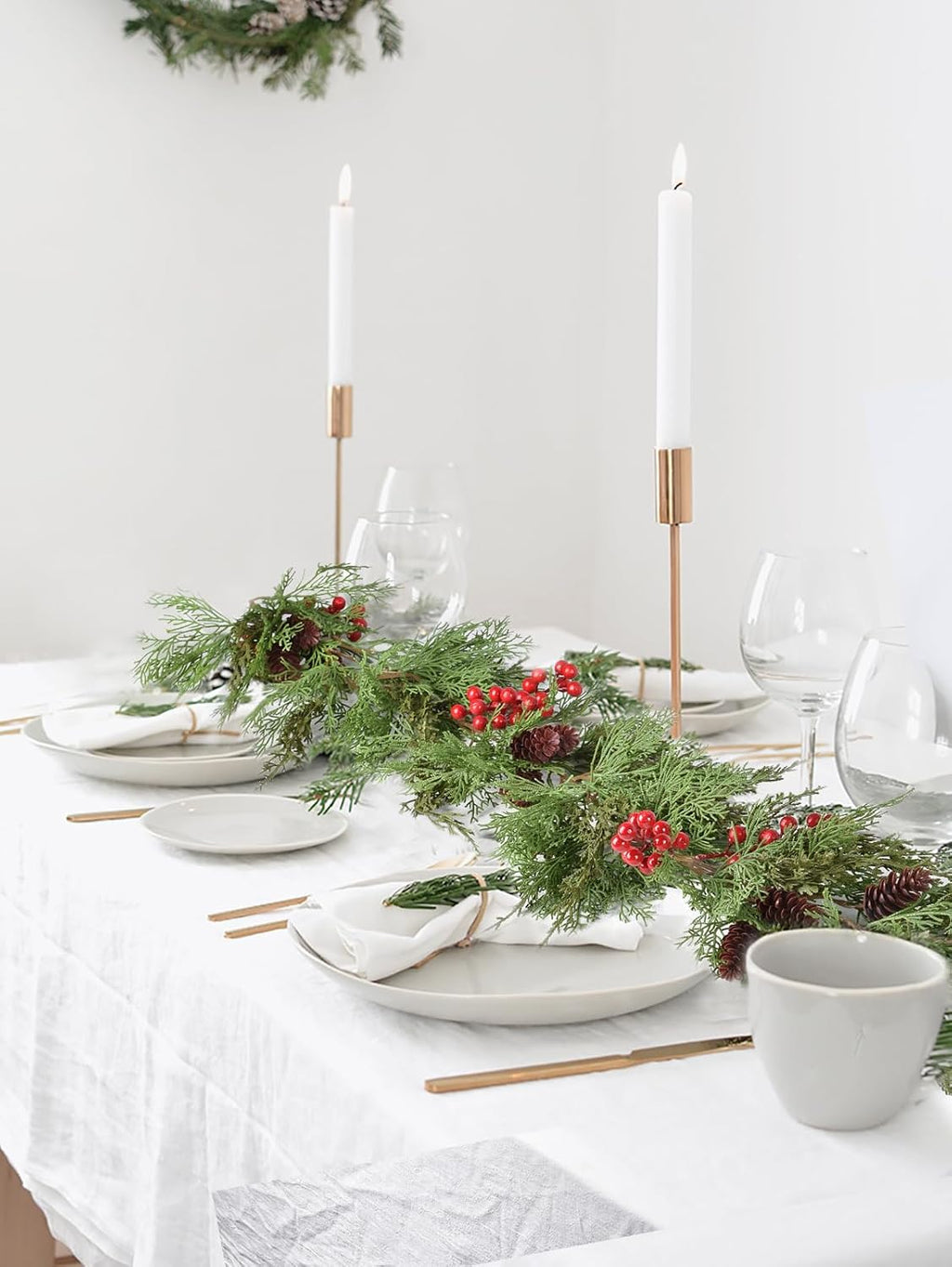christmas pine garland, artificail greengery garland indoor outdoor, package contents
