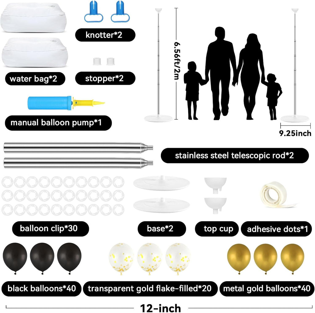 2 sets adjustable balloon column stand kit with shown in use