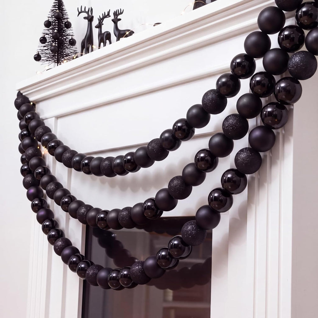 jenaai 3 pcs 6 ft black christmas ball on a desk or shelf