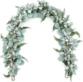 shacos artificial flocked lambs ear garland with eucalyptus, main product view