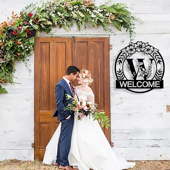 Custom Metal Name Sign, Personalized Family Last Name Signs for Home, Split Letter Monogram Wall Art Decor, Customized Metal Signs for Outdoor, Personalized Wedding Housewarming Gift