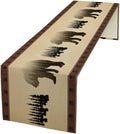 Vintage Bear Table Runner Forest Retro Rustic Cabin Farmhouse Table Runner for Party Dinner Bedroom Living Room Kitchen 13x120 Inch