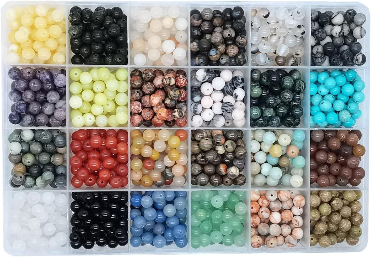 6mm natural round stone beads real gemstone beading, main product view