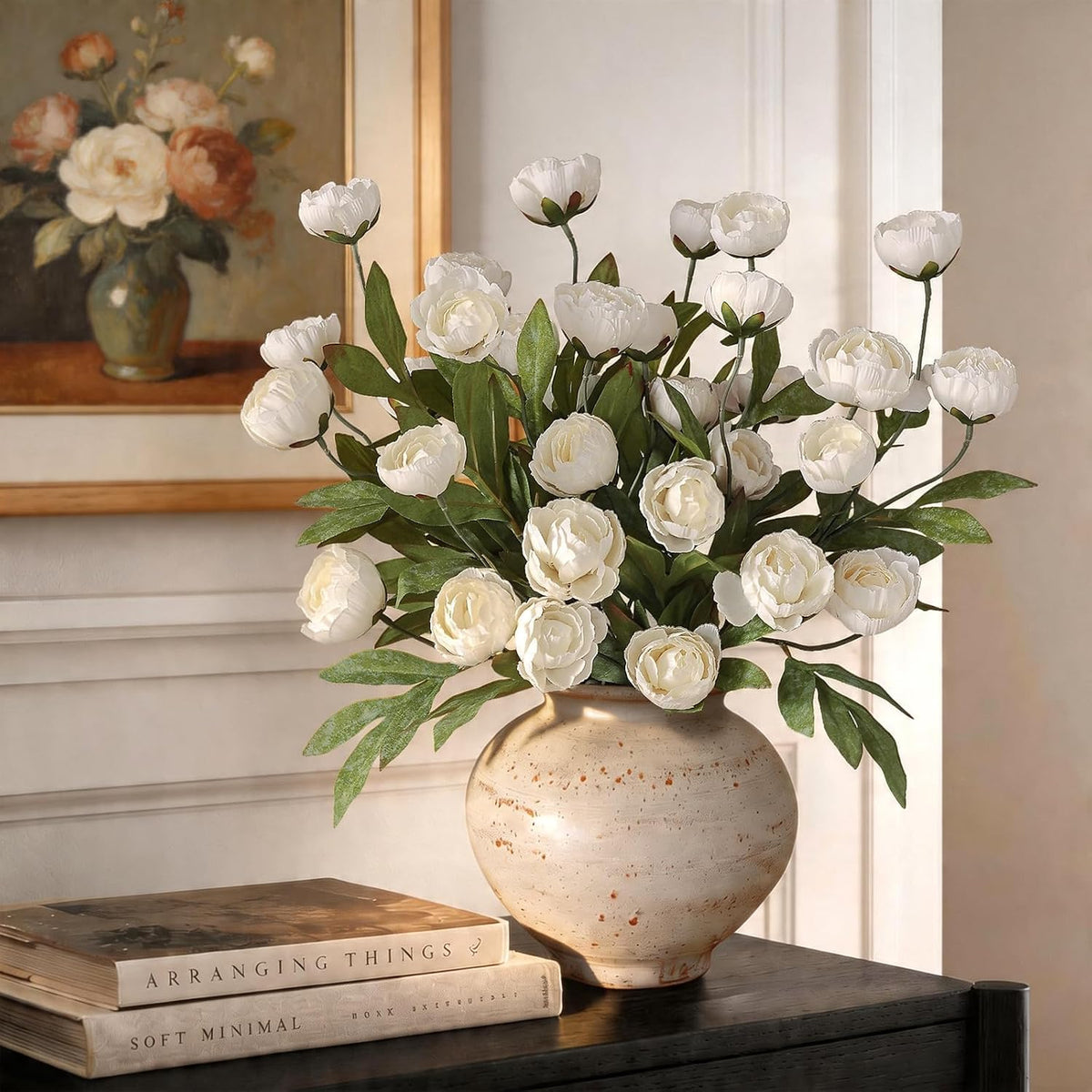 juxdp 6 pcs 27" artificial peony silk flower, side view