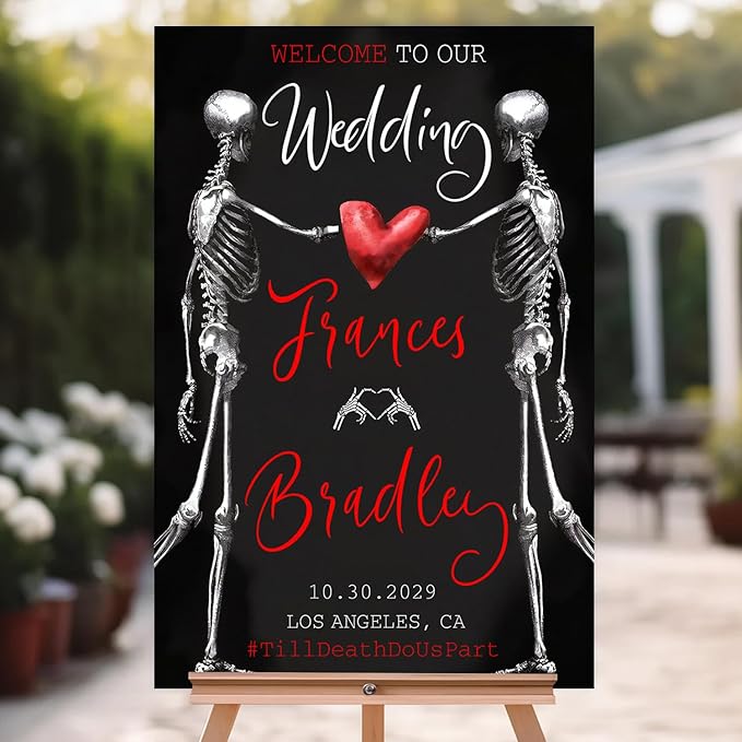Welcome To Our Wedding Sign, Gothic Wedding Welcome Sign, Dark Romantic Goth Wedding Sign, Wedding Sign Halloween Wedding, Black Wedding Gothic Welcome Sign, Halloween Wedding Welcome Sign
