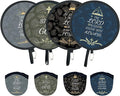4Pcs Chirstian Round Foldable Hand Fan Japanese Foldable Fan Style Handheld Compact Cooling Fans,Round Folding Fan for Outdoor Games,Xmas Decoration,Festival,Party Favors,Travel,Events