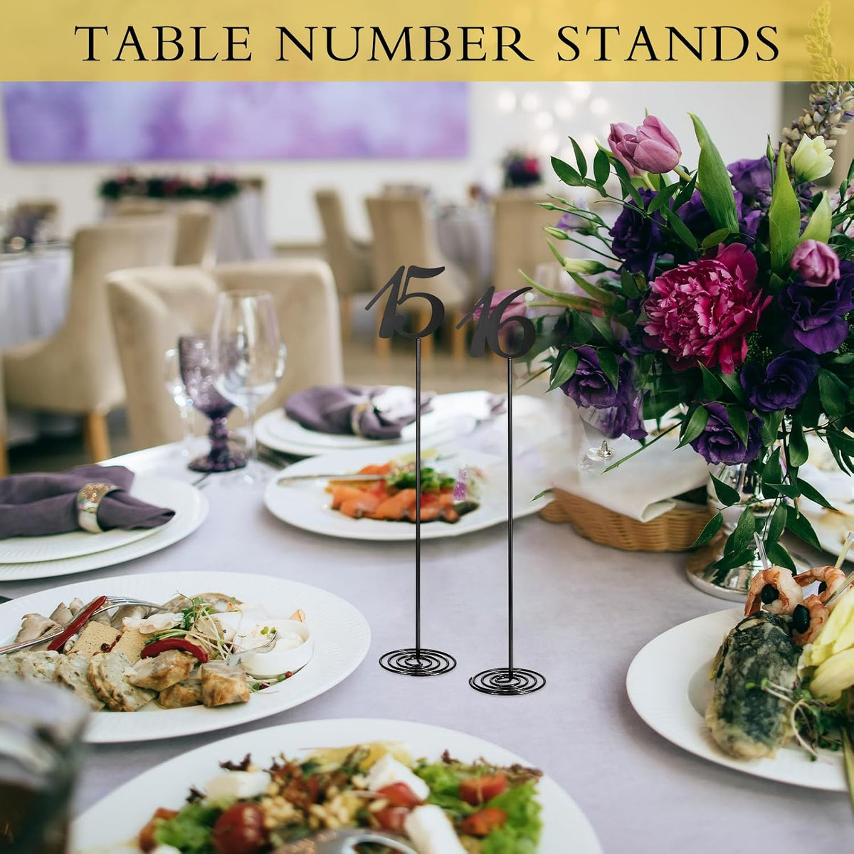 therwen 20 pcs metal table numbers 1-20 table, side view