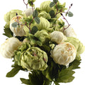 fiveseasonstuff cream beige & moss green artificial peony, main product view