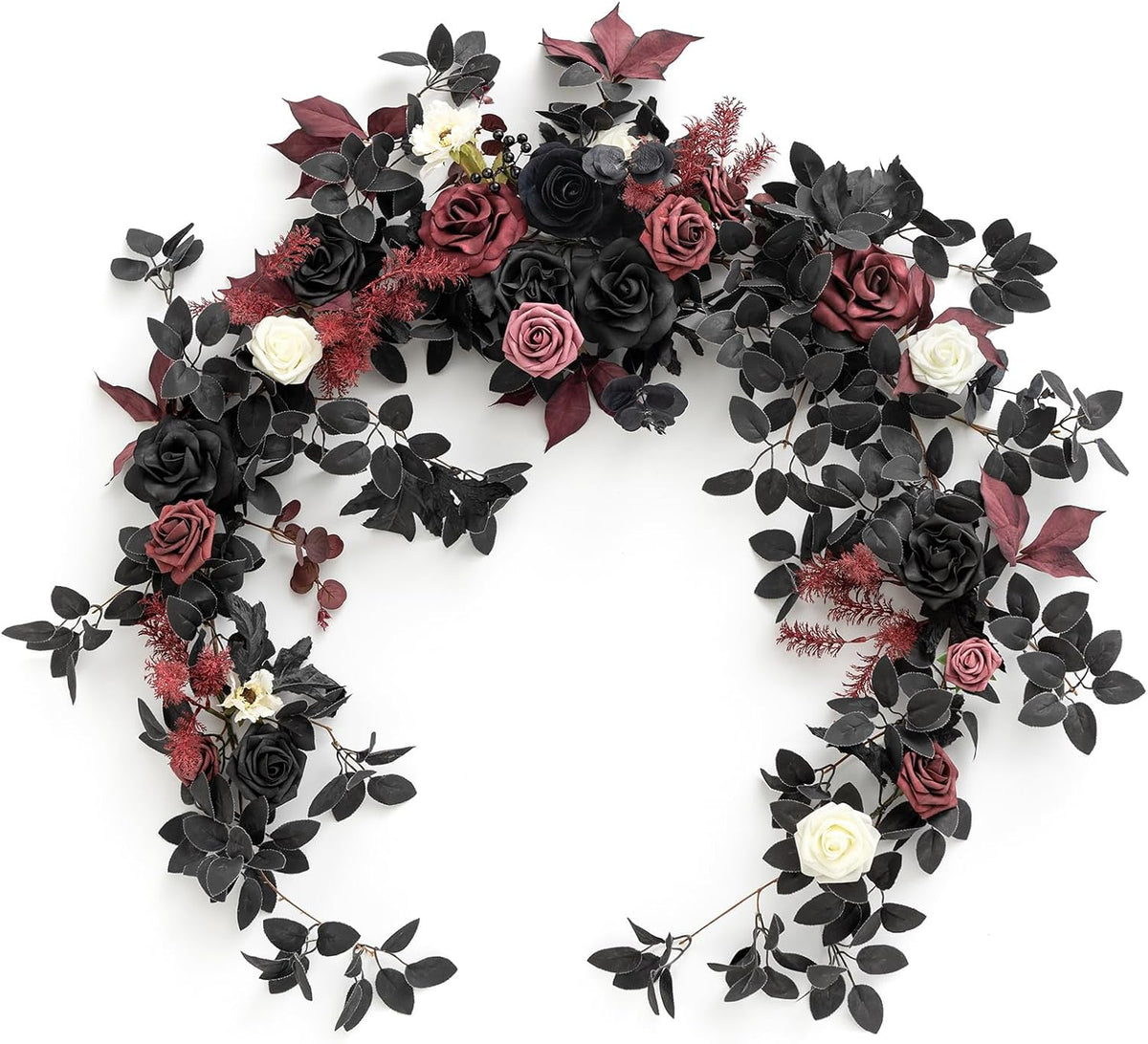 ling's moment flower garland, 6ft eucalyptus & rose, main product view