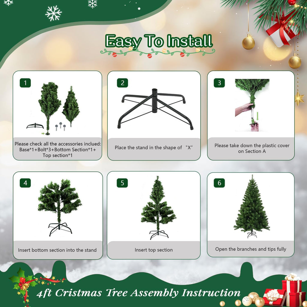 4ft green artificial christmas tree,arbol de navidad small on a desk or shelf