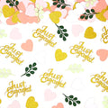 200PC Engagement Confetti for Engagement Party Decorations Sage Green and Pink Gold Heart Just Engaged Table Confetti for Wedding Shower Bachelorette Party Decorations